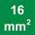 Secţiune transversală nominală 16 mm²